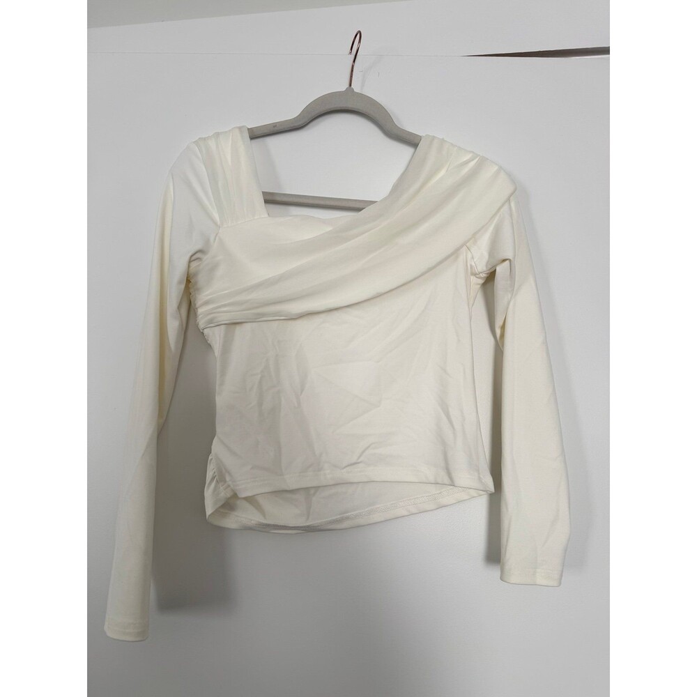Princess Polly White Drape Neck Top - Small